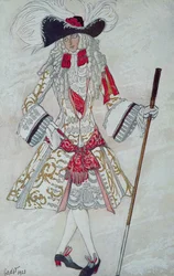 Kostuumontwerp voor Prins Charmant aan het Hof, uit Doornroosje, 1921